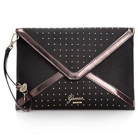 Guess Envelope Black Beaded Clutch Wristle… - Picture 1 of 7